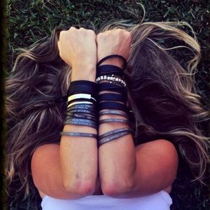 Rocker Charcoal Unisex Message Wrap Bracelet